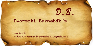 Dvorszki Barnabás névjegykártya