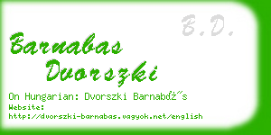 barnabas dvorszki business card